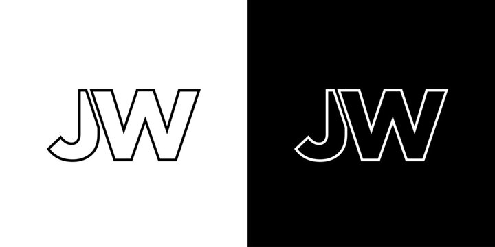 Letter J and W, JW logo design template. Minimal monogram initial based logotype.