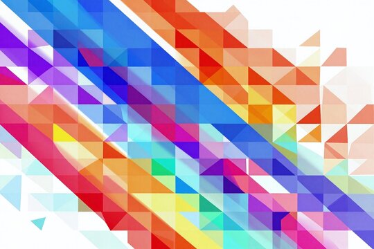 a rainbow colored background with a pattern of triangles