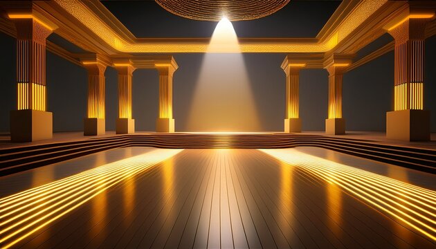 precision recessed stage floor lighting warm white leds theater design minimal architecture detail render concept