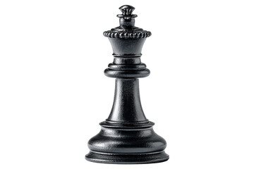 Fototapeta premium Black matte chess queen piece isolated on transparent background