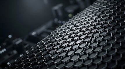 Obraz premium High-resolution image of a graphene material surface with a nano-scale pattern, showcasing its unique texture and structure