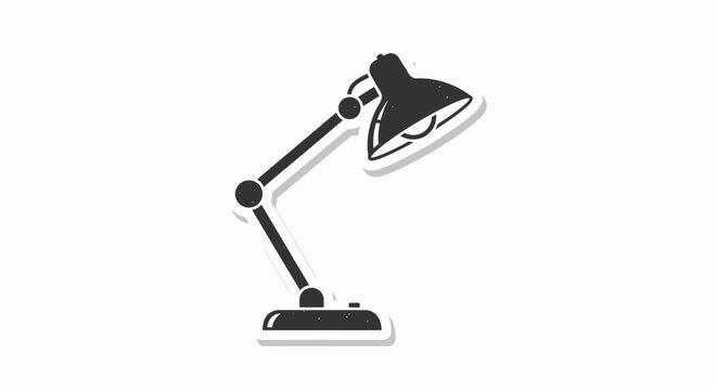 Minimalist Desk Lamp Icon Vector Graphic