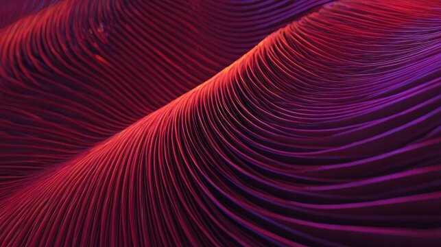 Close up view reveals a background texture composed of vibrant red and purple undulating parallel lines.