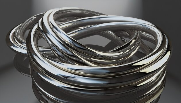interlocking metal rings abstract 3d render metallic geometric 3d rendering abstract