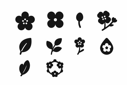 Pastel Blossoms Icons. Pastel Spring Blossoms. Filled icon set of Pastel Spring Blossoms: soft bloom, rounded