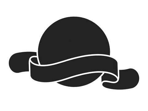 Black ribbon wrapped around a circle symbol
