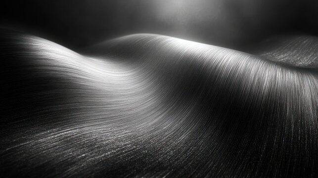 Soft flowing waves of silver shine under a gentle light creating a peaceful atmosphere