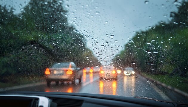 the blurred vision of driving in the rain