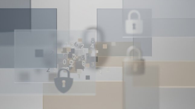 Digital Security Concept with Locks and Data Elements