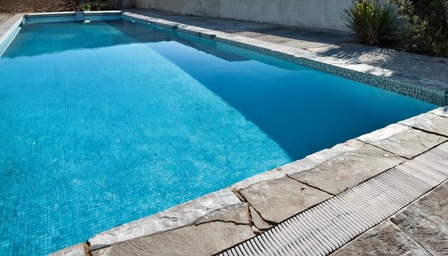 outdoor swimming pool with cracked concrete surface