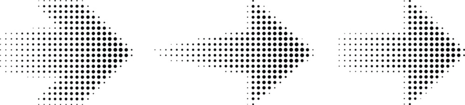 Geometric dot pattern forming three stylized plus sign shapes