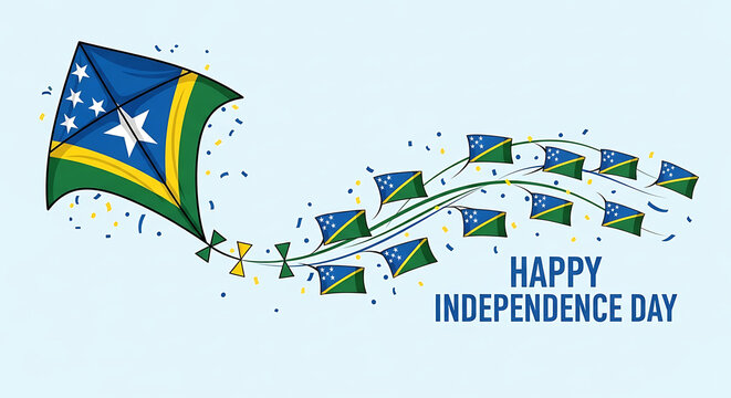 Solomon islands map and flag in pixel art style