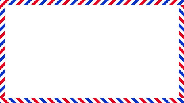 American USA patriotic airmail border frame seamless loop background red blue white stripes 