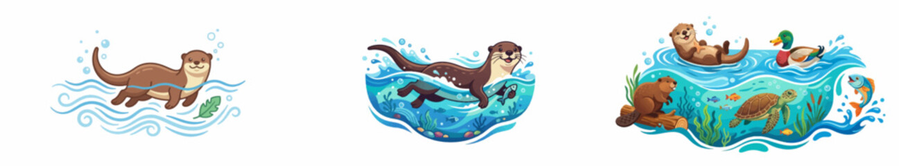 Fototapeta premium Cute Dolphin Wail Beautiful Colorful
