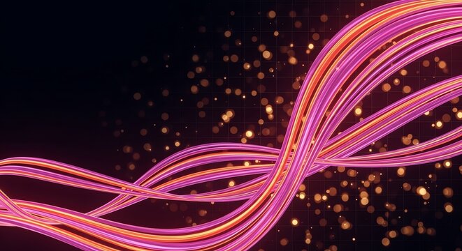 Abstract technology background with glowing data streams