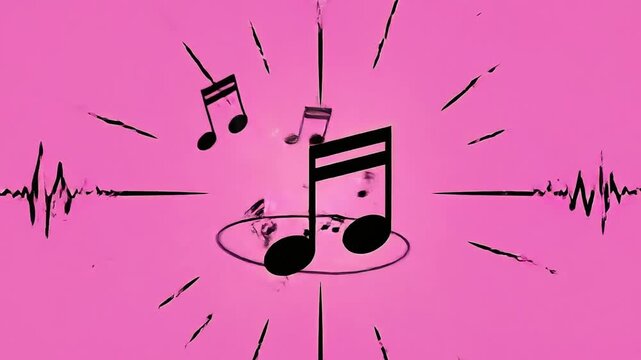 A music note icon swaying back and forth with a smooth rhythmic flow Videos