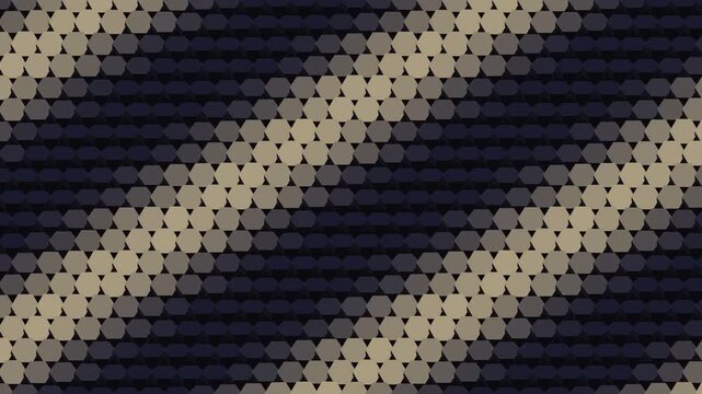 Dynamic abstract pattern of hexagons and triangles in muted colors