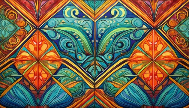 colorful decorative tile pattern patchwork design