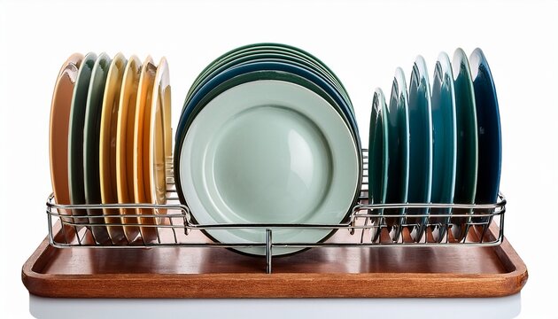 doubletier dish rack with plates