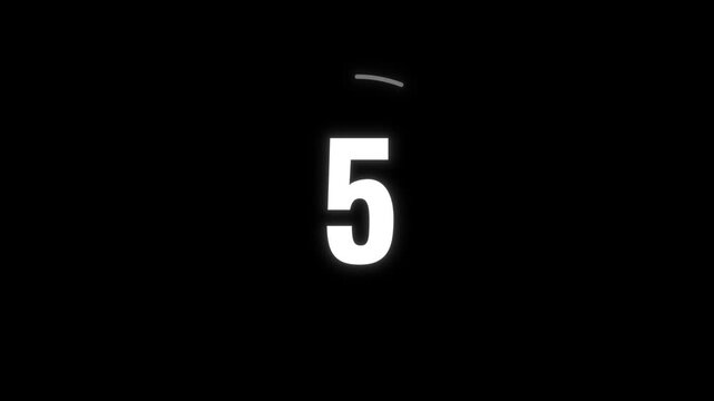 10 Second Circular Countdown Timer Animation with Soft White Glow Against Black Background