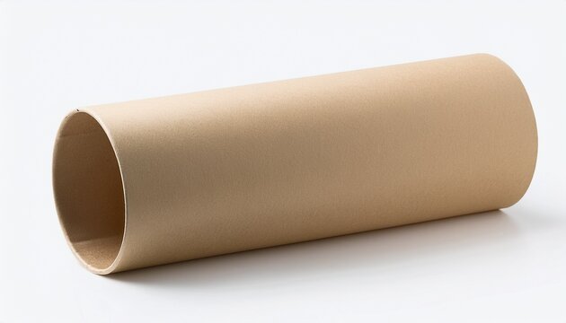beige cardboard tube packaging mockup cylinder container for product on white background