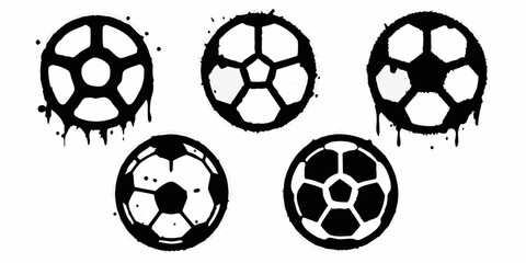 soccer balls graffiti style on white background © Anik