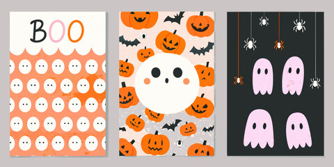 halloween greeting cards with playful designs pumpkins © Anik