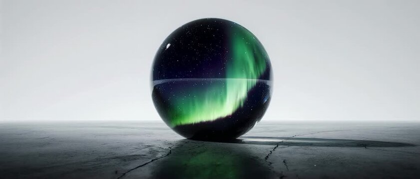 Surreal Shimmering Aurora Trapped Inside Giant Glass Sphere