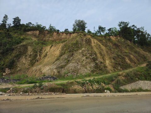 Mountain Highway Journey to Kathmandu Nepal Through Himalayan Landscape and Rural Transport Route
