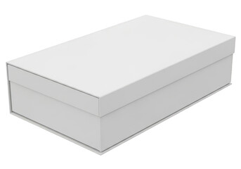 Naklejka premium A simple rectangular blank cardboard box with a lid closed for shipping or storage purposes isolated on transparent background