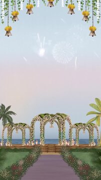 Indian traditional wedding invite motion background for digital invites and videos
