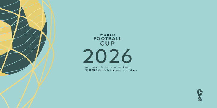 Floral ornament and text for world football cup 2026 event