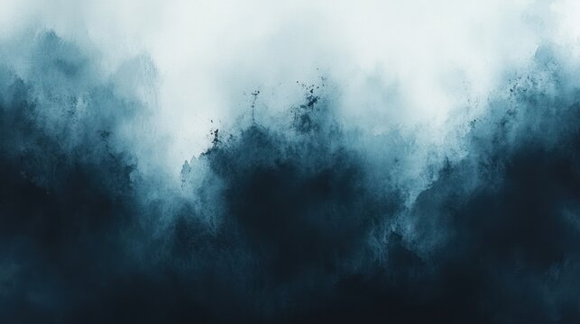 Layers of soft blue and gray create a calming atmosphere filled with movement