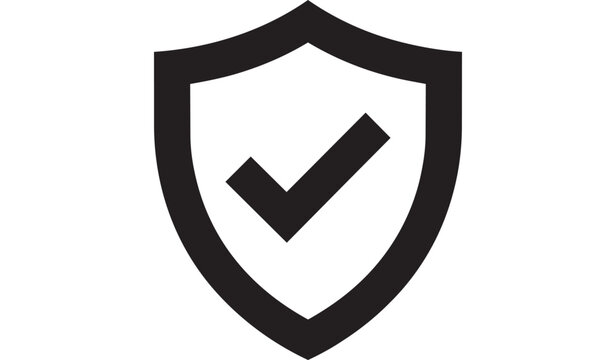 Black shield icon with check mark
