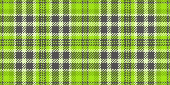 Hispanic check seamless fabric, oilcloth texture plaid tartan. Collection pattern textile vector background in grey and green colors.