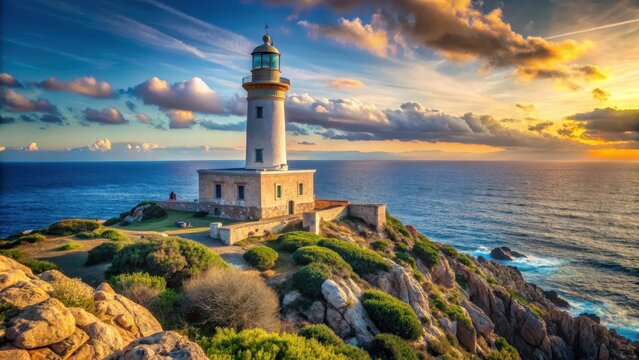 Capo ferro lighthouse in sardinia