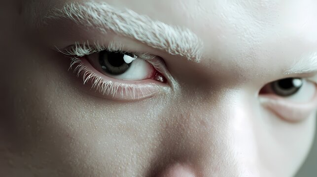 Close-up portrait of woman with dramatic eye makeup and natural skin texture in soft light