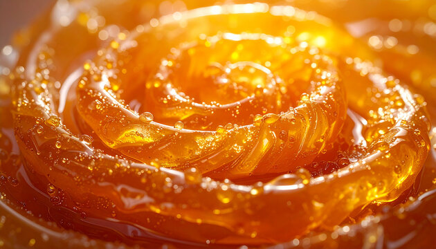 Golden Honey Swirl Macro Detail