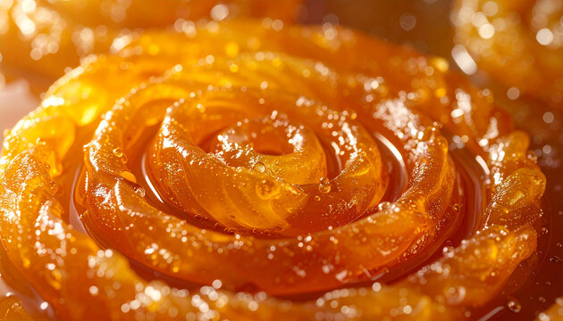 Golden Sweet Crispy Indian Jalebi