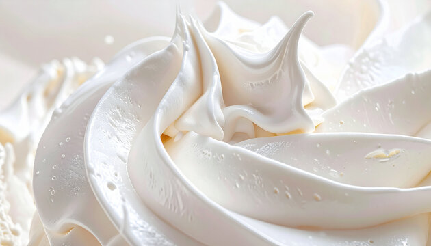 Whipped White Cream Macro Texture