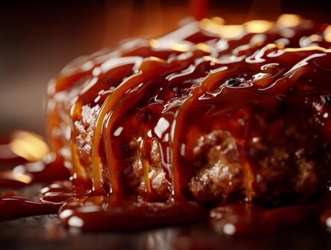 How to make a simple meatloaf with barbecue sauce in the kitchen