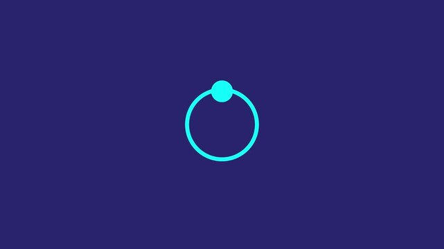  Cyan circle with single node loading icon on dark blue background