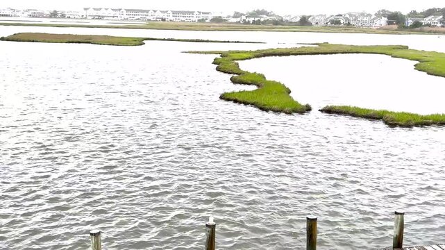 Side view of a river in Fenwick Island Delaware.