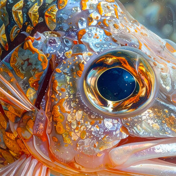 Vibrant scales and fish eye