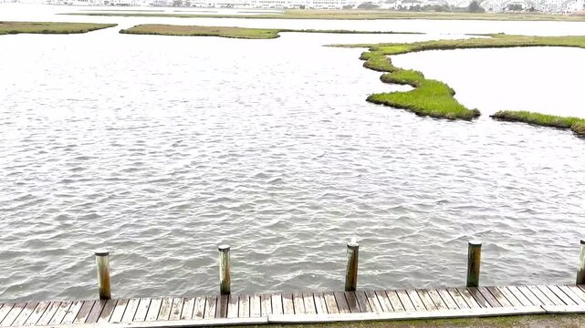 View of a river and creek in Fenwick Island Delaware from above