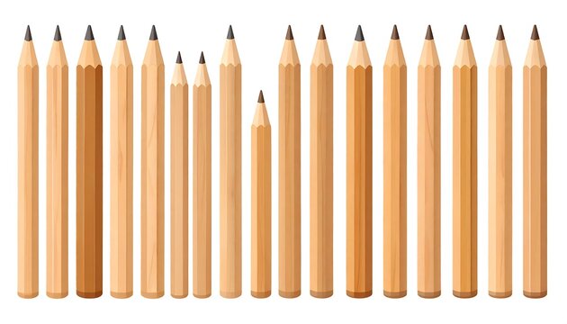 Row of pencils in various thicknesses