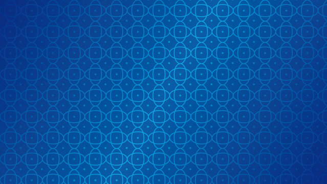 Batik Kawung Seamless Pattern Blue Vector Background