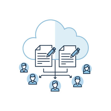 Cloud-based document sharing with multiple users and editing tools.