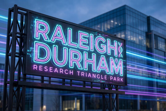 Raleigh Durham Research Triangle Park Neon Sign