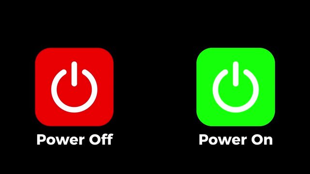 A dual icon showing blue power on and red power off buttons side by side offering quick toggle control for activating or deactivating any device on alpha channel.